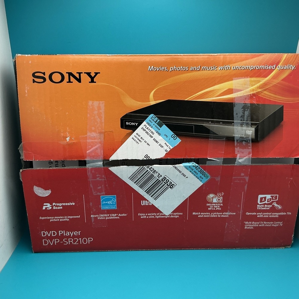 Sony CD/DVD Player DVP-SR-210P DVD Player, Remote, No USB Cable, Original Box